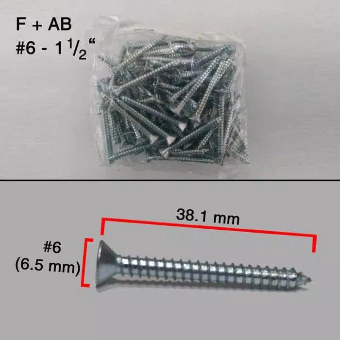 (#6 x 4 cm) MOON LION Taping Screw Sekrup Skrup Kayu FH + (100 PCS)