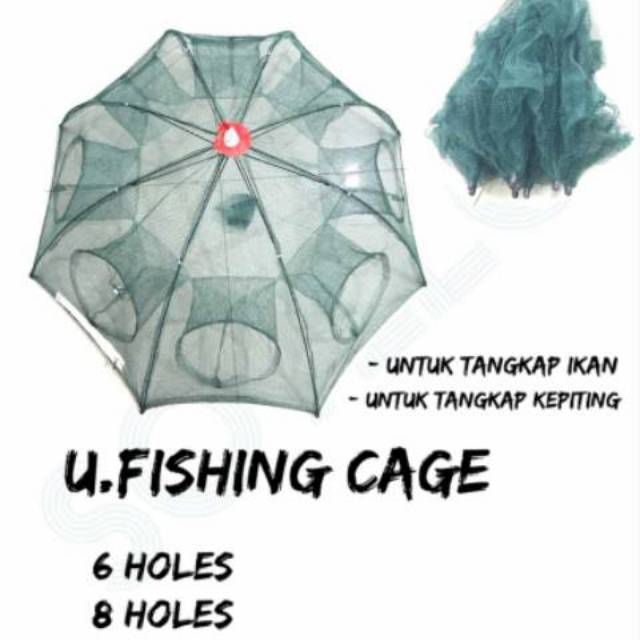 Bubu payung perangkap ikan murah 8 lubang dan 6 lubang