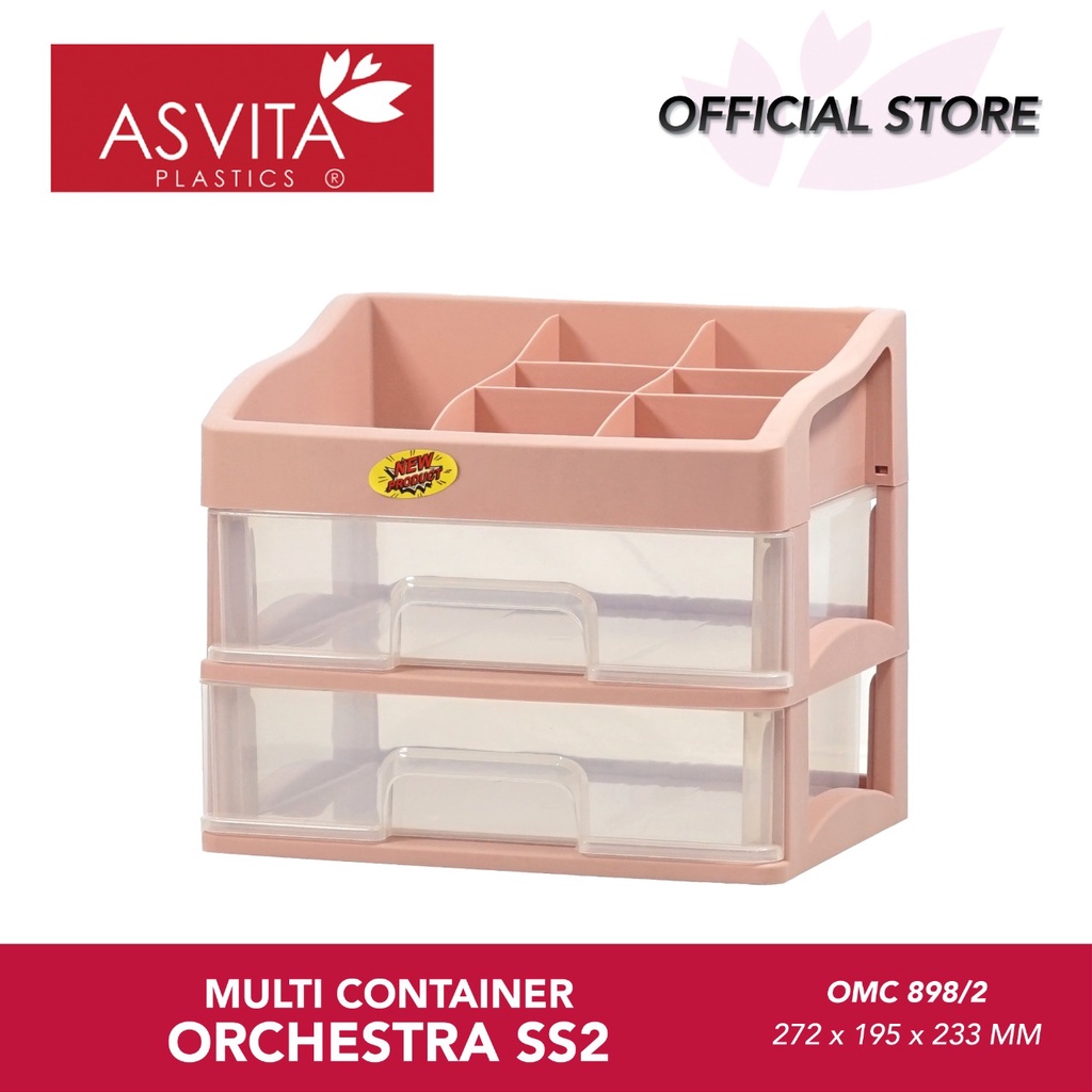 ASVITA Orchestra Multi Container Laci Plastik 2 Susun Plastic Drawer