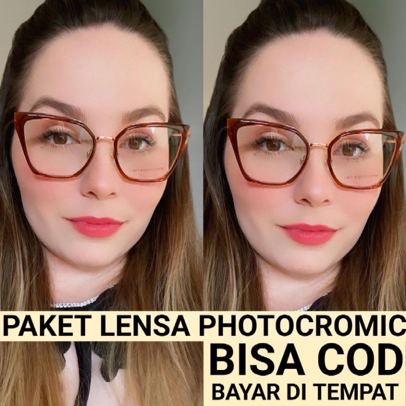 KACAMATA WANITA MURAH 58821 GRATIS LENSA PHOTOCROMIC MINUS//CYLIMDER NORMAL ANTIRADIASI PHOTOCROMIC 
