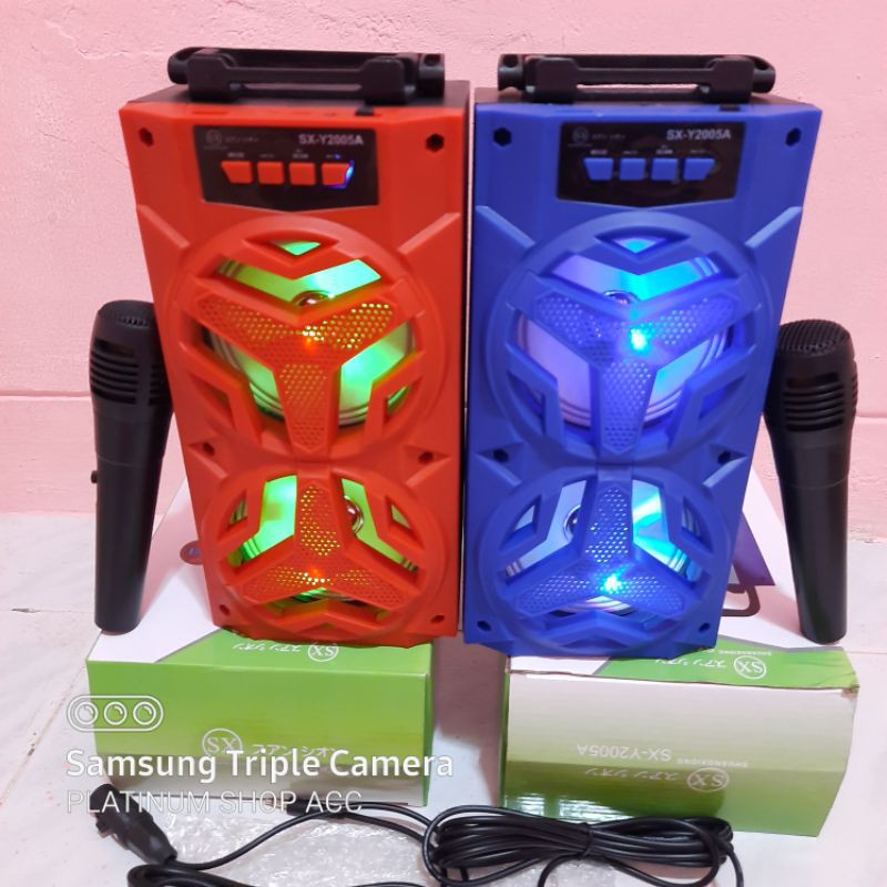 SPEAKER BLUETOOTH BONUS MIC KARAOKE 2005B SUPER BASS/SALON AKTIF PORTABLE RADIO USB SPEAKER WIRELESS