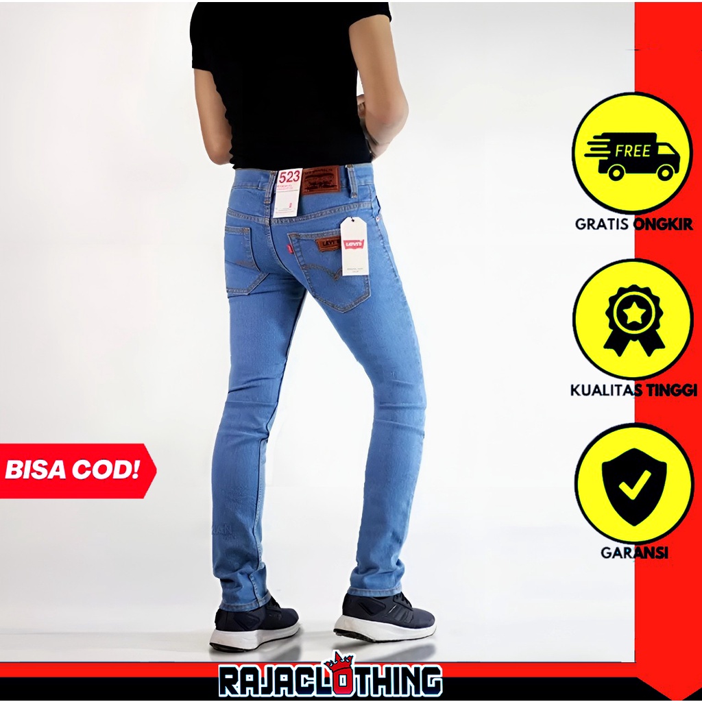 RCL - Celana Jeans Pensil Pria Slim Fir - Celana Panjang Pensil Berkualitas Cowok Bahan Melar