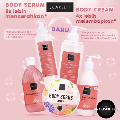 SCARLETT Happy Series - Brightening Body Lotion | Shower | Cream 300 ml | Scrub | Serum 250 ml