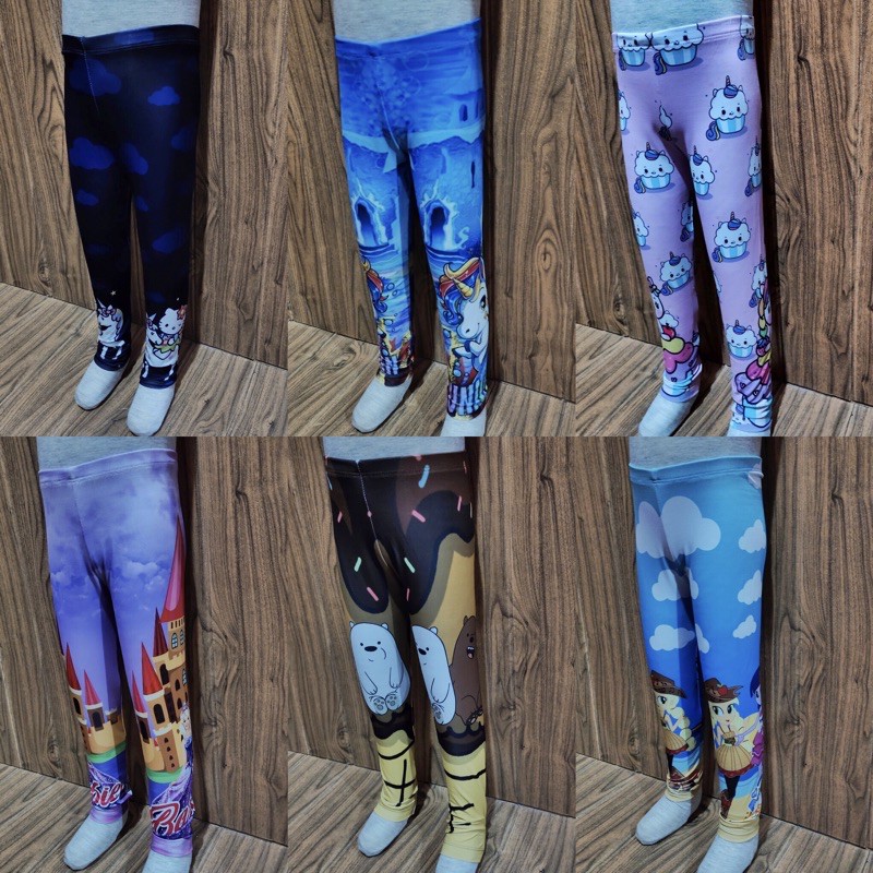 legging printing karakter lucu , legging anak premium , legging anak perempuan