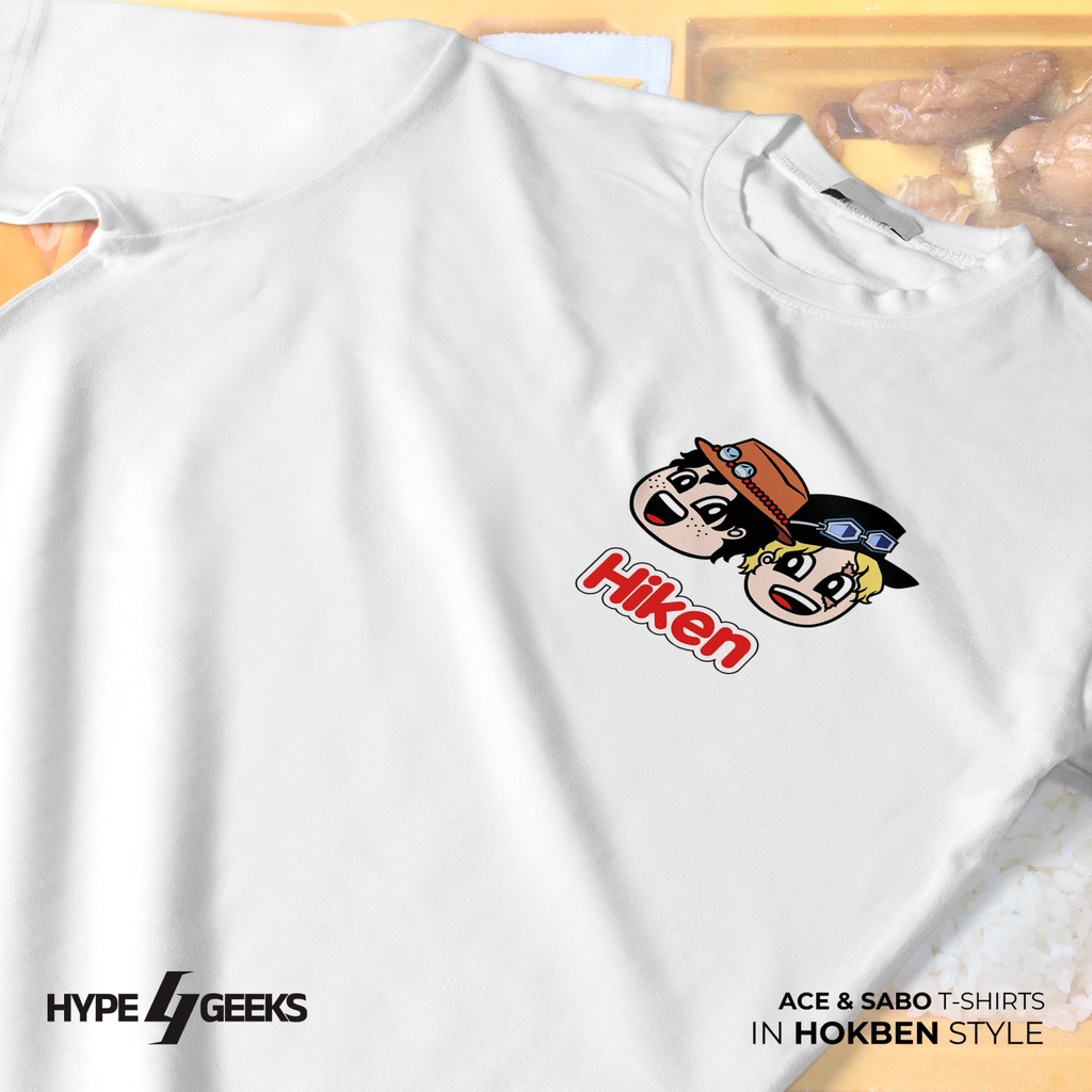 Kaos Anime One Piece Parodi Hokben Hiken Baju Pria Baju Wanita Katun Combed Ace Sabo Luffy Mugiwara