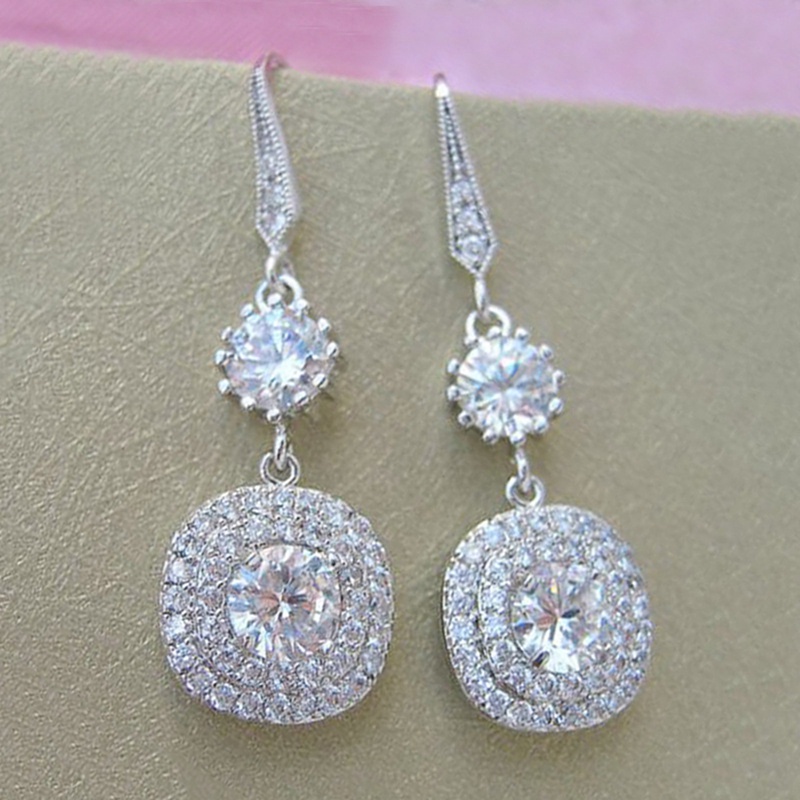 Anting Menjuntai Warna Silver Untuk Aksesoris Wanita