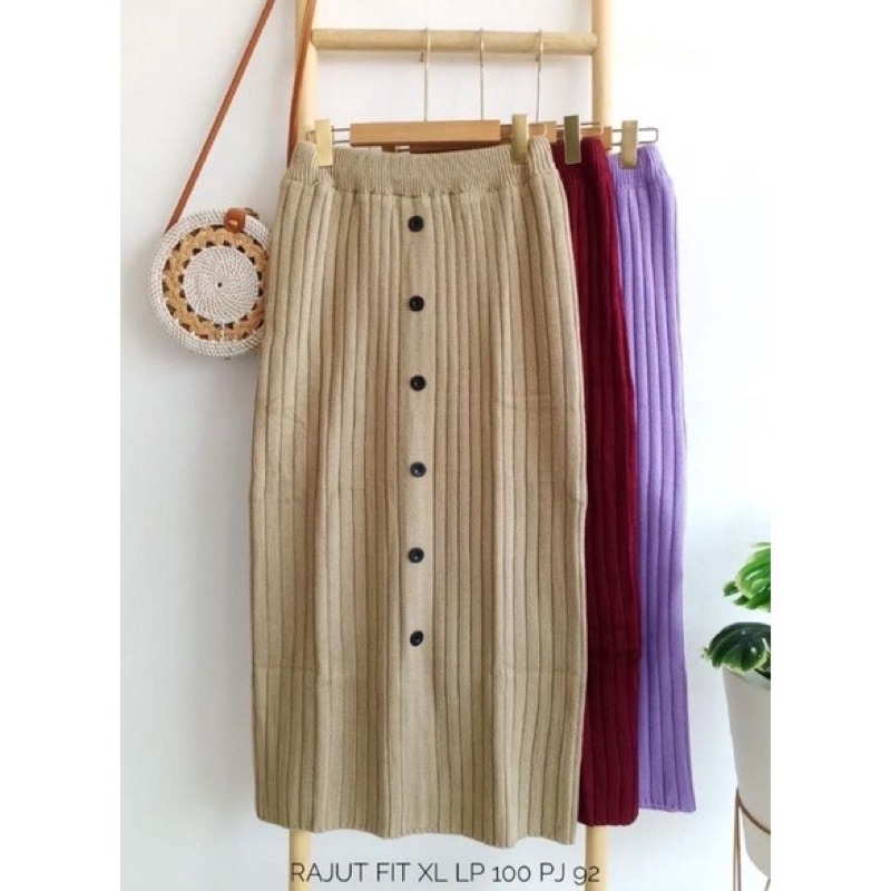 Realpict !! Rok Wanita Premium Kancing