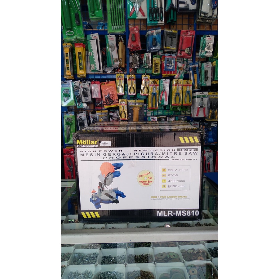 MOLLAR Miter Saw Mesin Gergaji 7.5" MS810 /Miter Saw 900 Watt + Laser