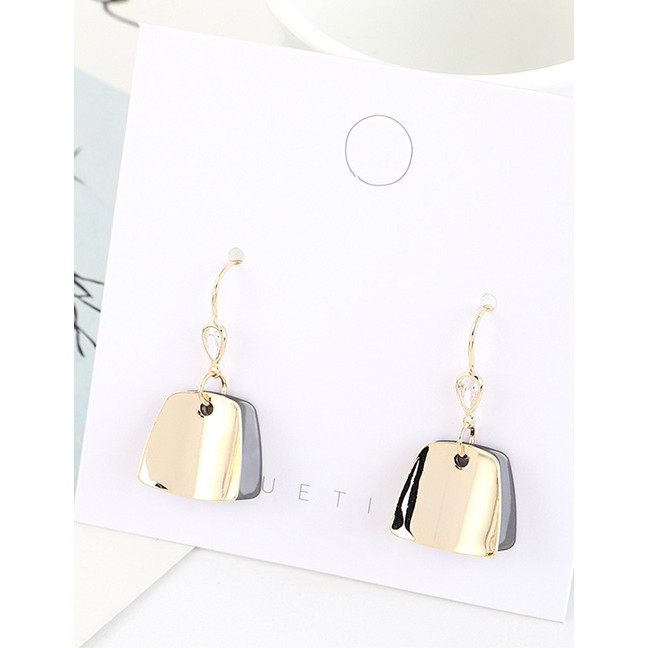 LRC Anting Gantung Fashion plated Geometric Trapezoidal Earrings Y63280