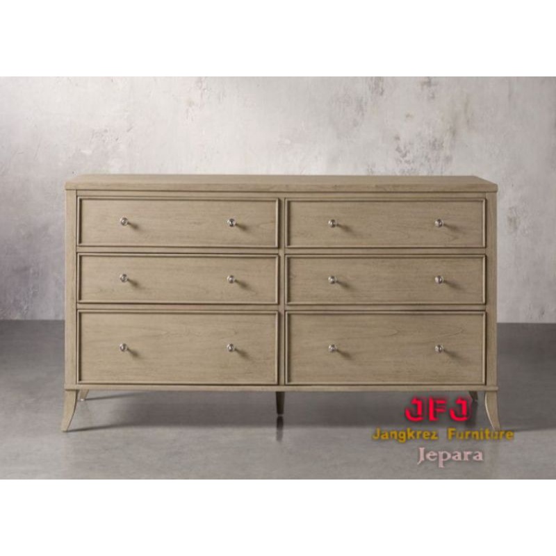 nakas jati 6 laci klasik antik