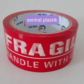 

Lakban Fragile Merah 48mm/Lakban Jangan Dibanting/Lakban Printing Pecah Belah