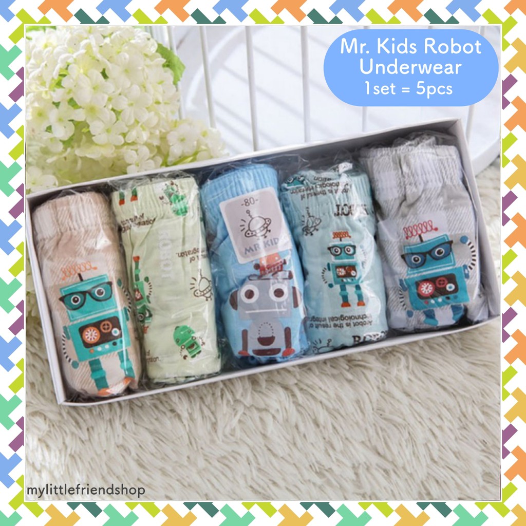 Celana Dalam Anak Laki-laki Mr.Kids Robot 5 pcs set