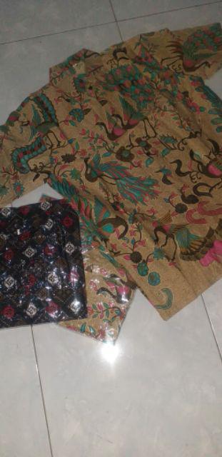 Promo , Baju Kemeja Batik Modern Hitam/abu/merah/coklat/ungu/biru