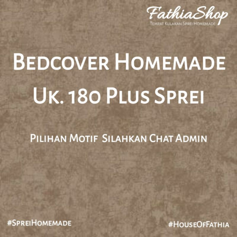 Bedcover Homemade Komplit Set Sprei 180x200 Khusus Reseller