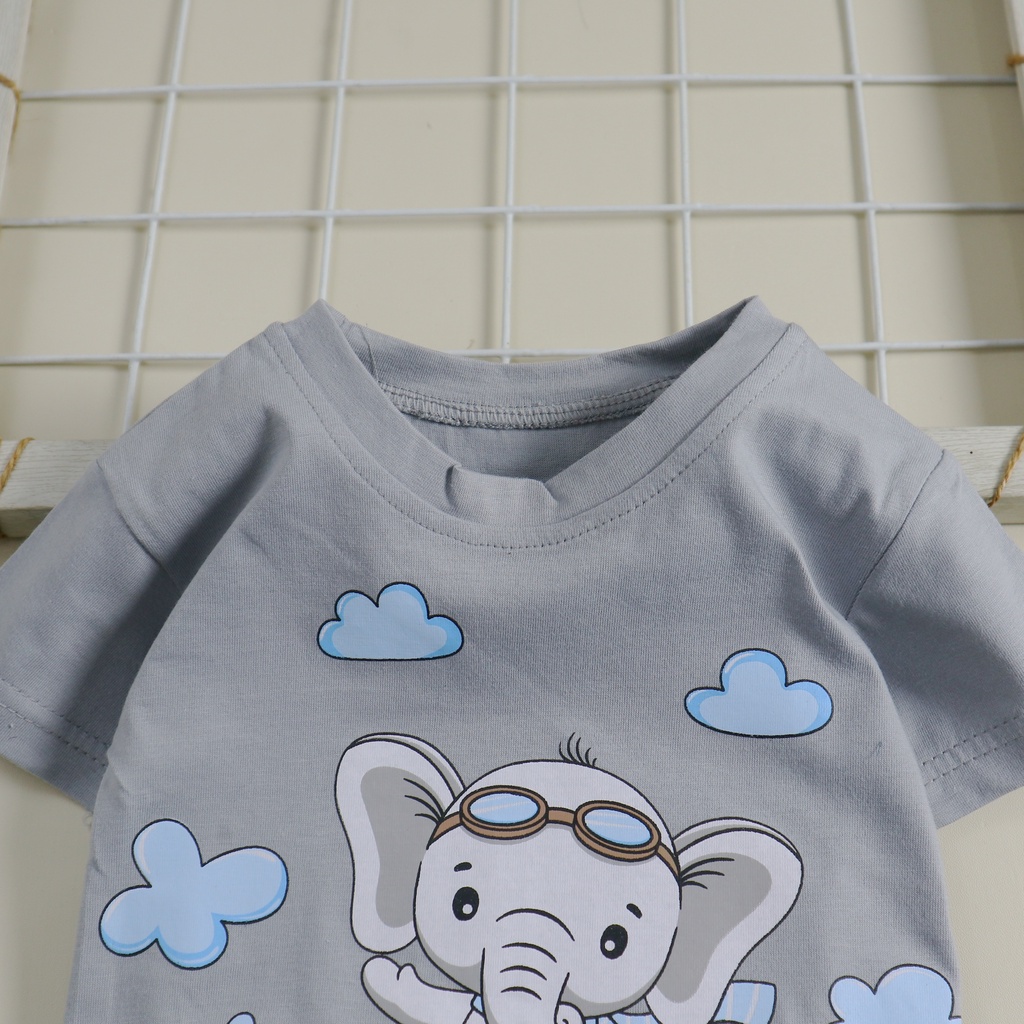 Nuna Store Motif Elephant Glasses / Setelan Baju Bayi/Anak Laki-laki Usia 6 Bulan - 3 Tahun Baju