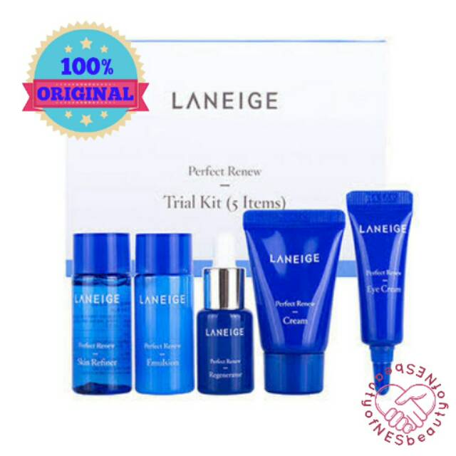LANEIGE Perfect Renew Trial Kit 5 Item - Paket Komplit Skincare Mini Travel Size Original Korea