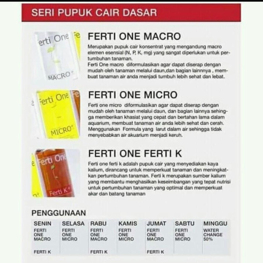 Ferti One Macro + Plus hormon Pupuk Cair Tanaman Aquascape Aquarium 200ml