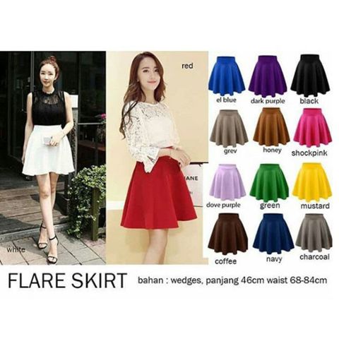 MINI FLARE SKIRT rok hijau edisi natal