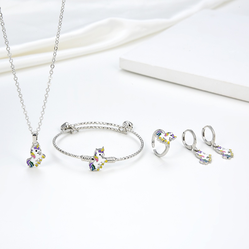 Agate 64S Set Perhiasan Titanium Anak Wanita Anti Lapis Emas Karat Isi Love Silver Dan Tidak Luntur 