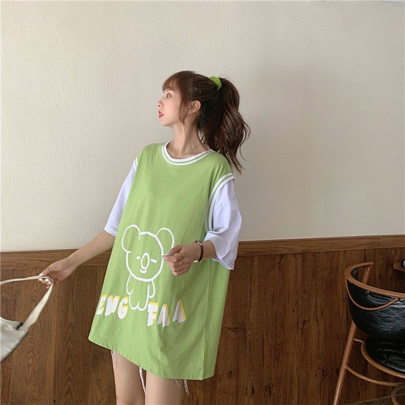 [littlecrab] Kaos Oversize Kasual Motif Koala Pink Putih Hijau Soft Color T-shirt Rompi Couple Unisex Atasan Bigsize Berkualitas Sablon Koala Eng Faa Korean Style