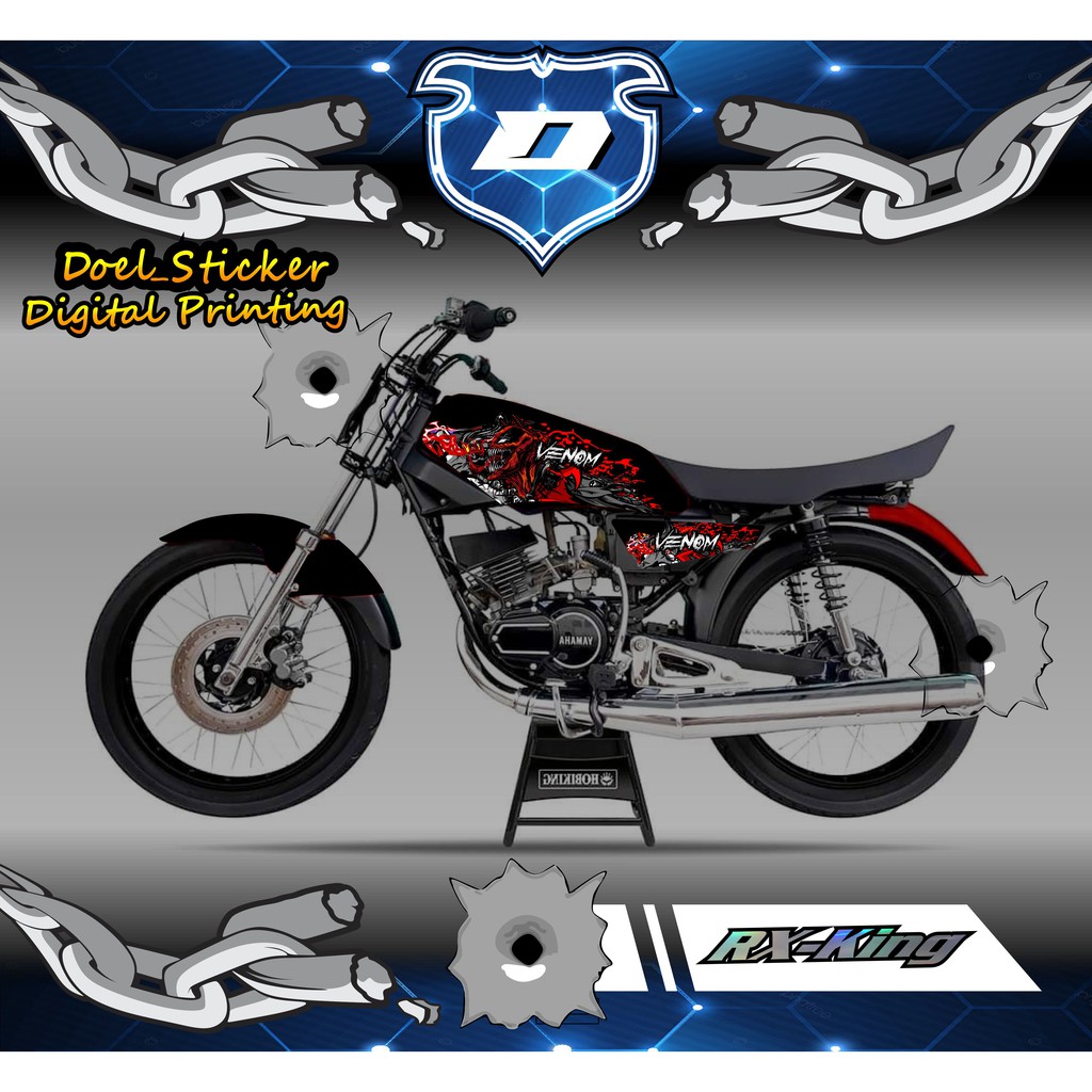 Striping RX KING - Sticker Striping Variasi VENOM list Yamaha RX KING 001