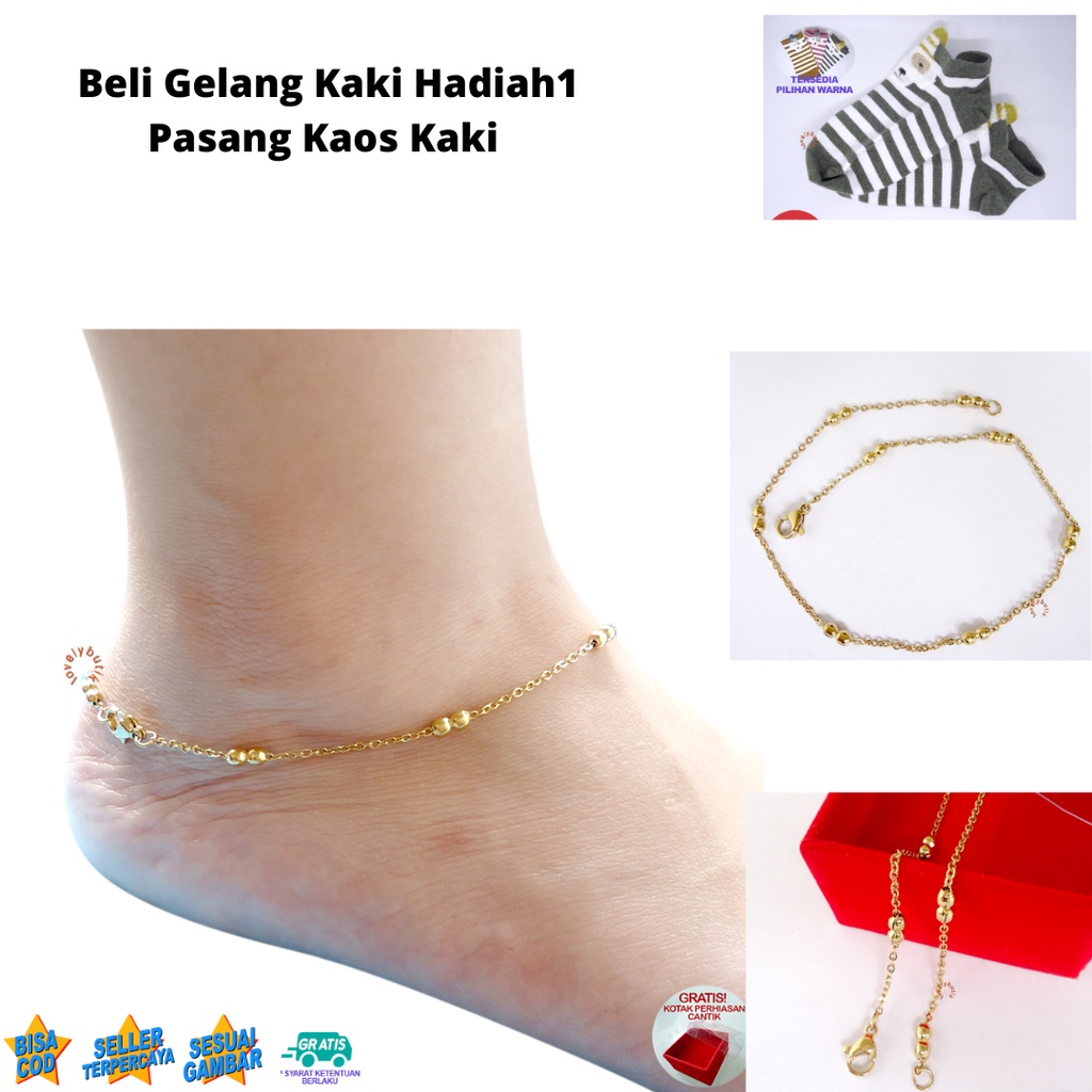 Promo Beli Gelang Kaki Hadiah Kaos Kaki - Gelang Kaki Dewasa Titanium Anti Karat B3rti Gelang Kaki Wanita Korea Rantai Biji Lada Bonus Tempat P