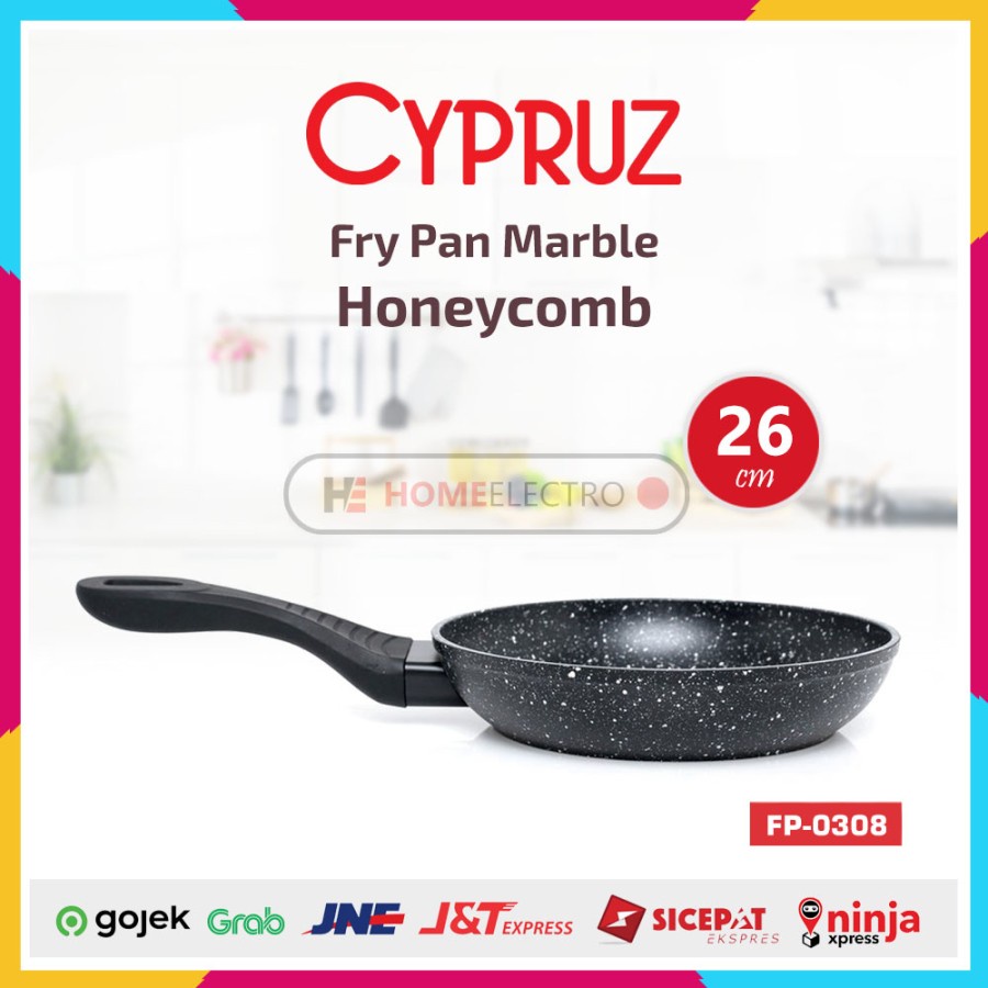 Fry Pan Marble Cypruz FP-0308 Honeycomb 26cm