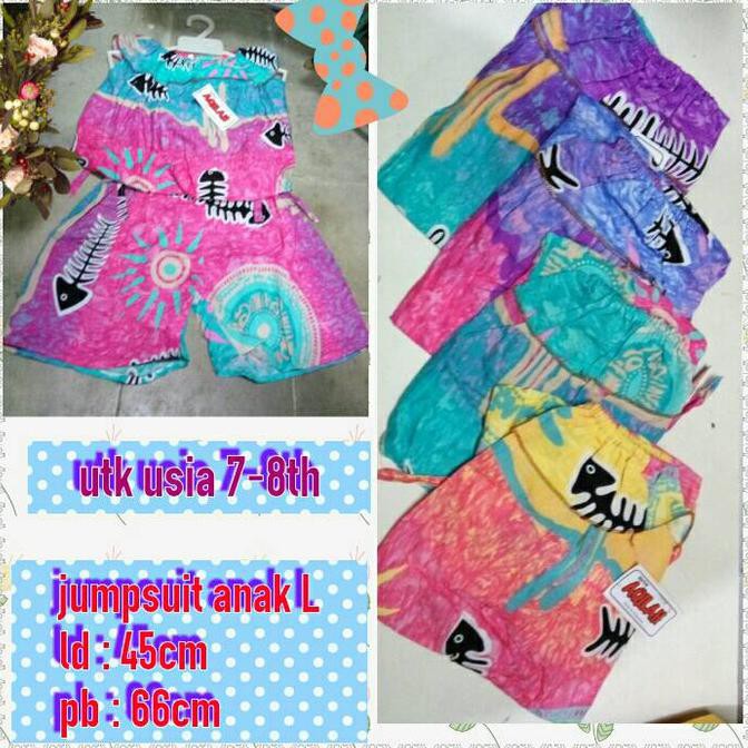 jumpsuit anak L daster baju tidur santai baby doll batik