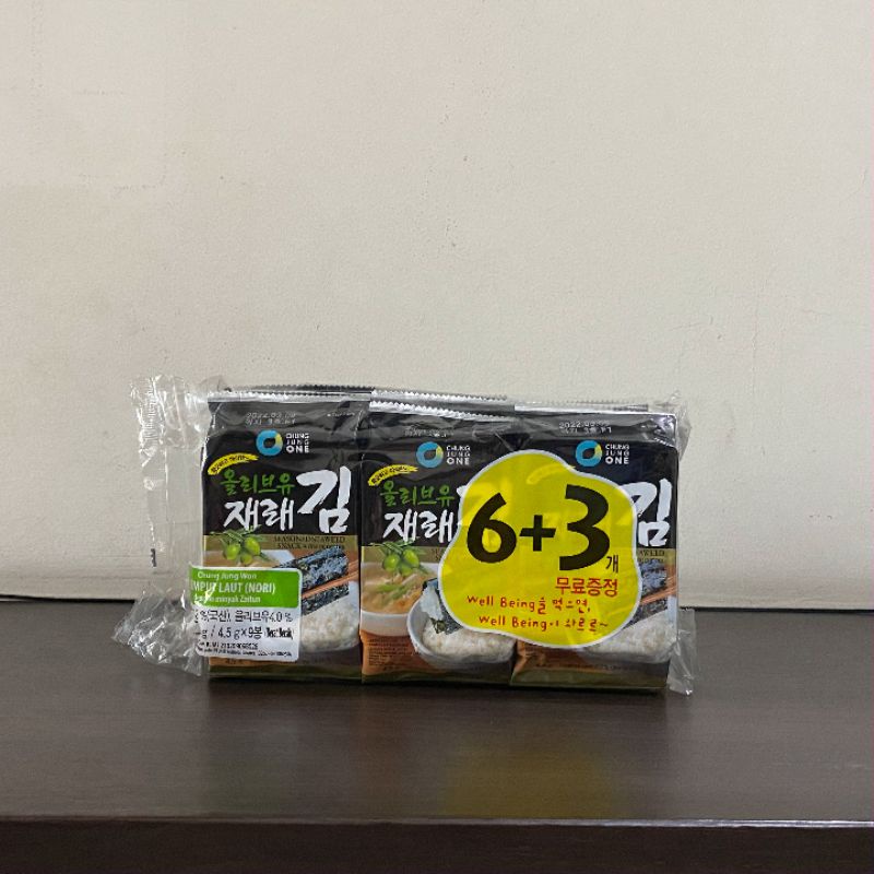 

Chung Jung One Seaweed 6+3 Nori Olive Rumput Laut Minyak Zaitun
