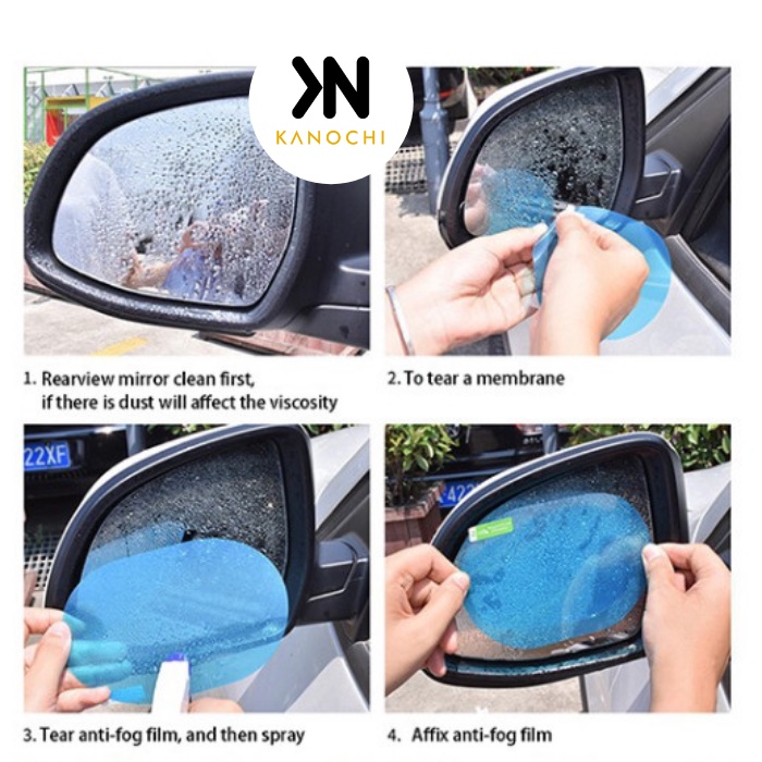 Anti Fog Kaca Film Besar Oval Anti Embun Hujan Pelindung Spion Mobil