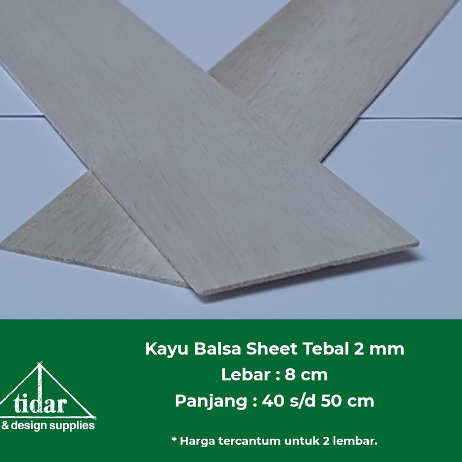 

♥BRAND♥ Kayu Balsa Sheet 2 mm / Balsa Lembaran / Papan / Kayubalsa new