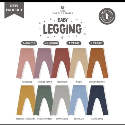 Little Palmerhaus - Legging Baby 1 Set Isi 2 Pcs Warna Random - LPH-LG