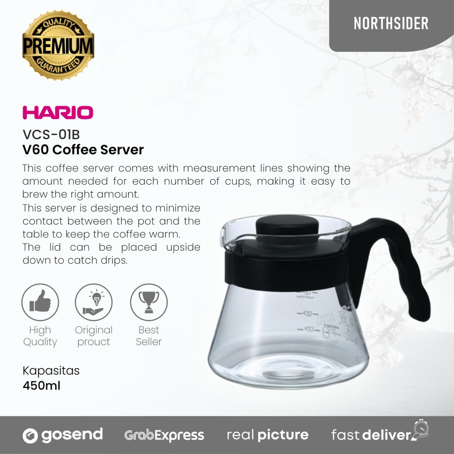 Hario V60 Glass Coffee Server 01 450ml &amp; 02 700ml