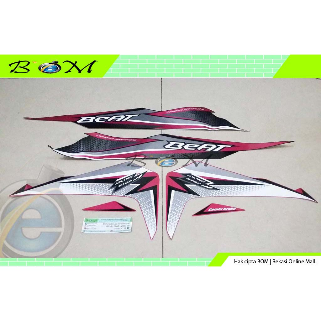 Striping Stiker Sticker Honda BeAT eSP FI 2018 pink magenta hitam cbs