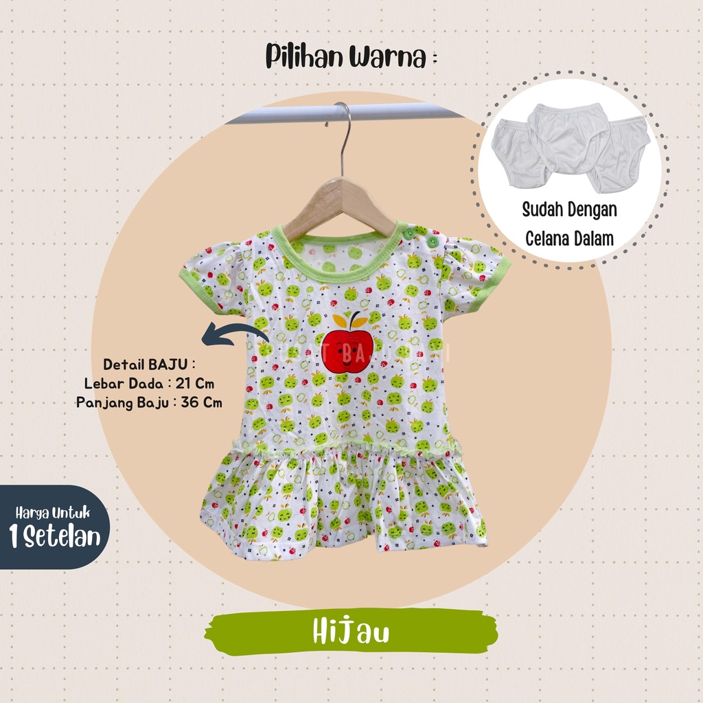 Dress Bayi Perempuan 0 - 3 Bulan merk Bona motif FRUITS