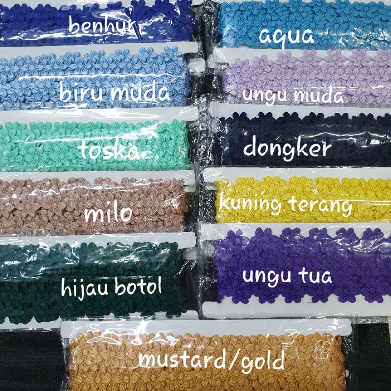 Renda Jasmine / Melati/ Saten Besar/10 yard/9meter