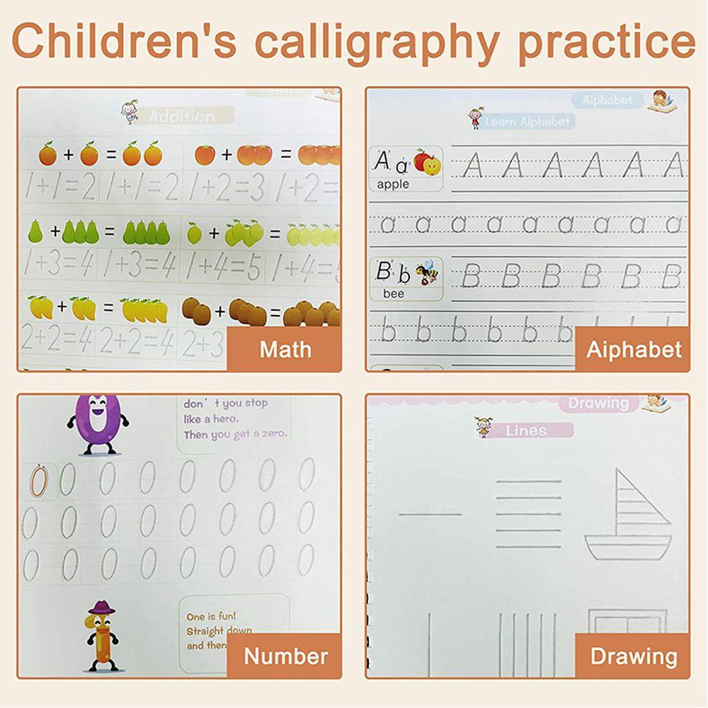 Pineapple 4PCS /pack Buku Latihan Set Kata Copybook Tulisan Tangan Kaligrafi Kaligrafi Inggris Kaligrafi