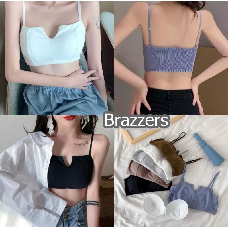 Kemben Crop Top Bra Bh Fashion Wanita Sexy Tanpa Tali Busa Katun Tanpa Kawat Kerut Bali Korean Style
