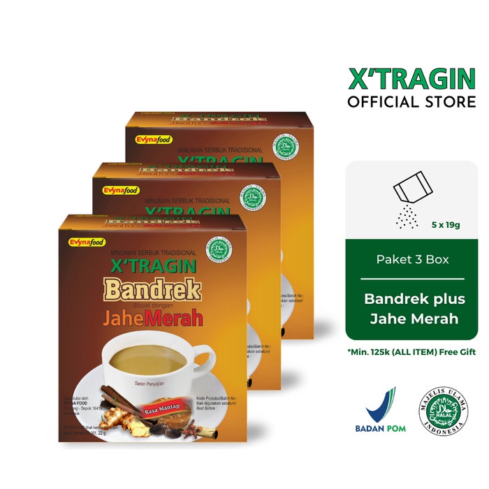 

X'Tragin Bandrek Plus Jahe Merah Paket 3 Box (BERKUALITAS)