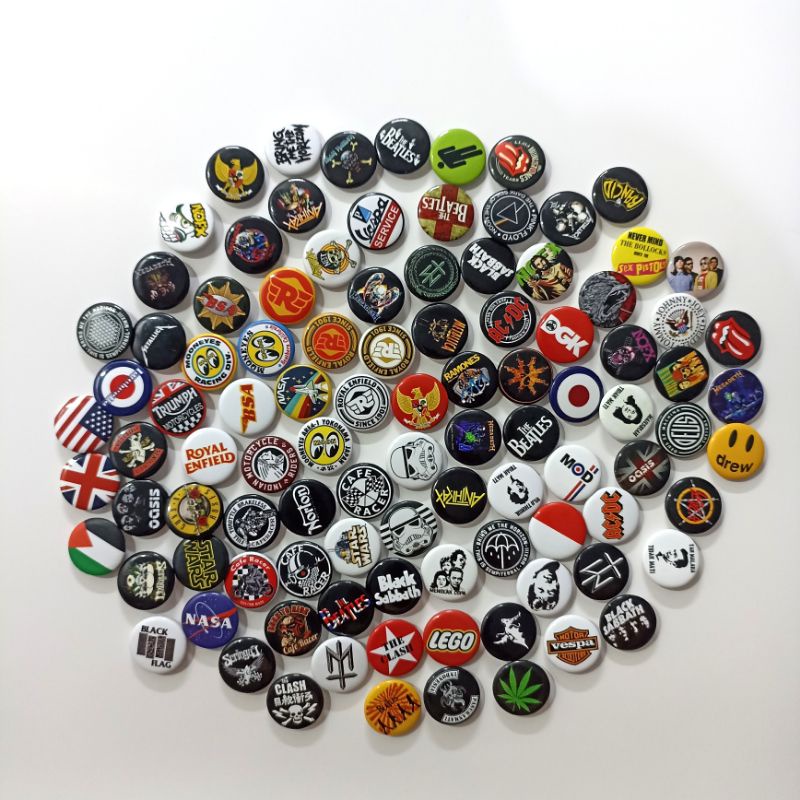 [ RANDOM pin pack isi 24pcs Best Seller ] Pin button mini musik / band kemasan pack best seller terlaris.