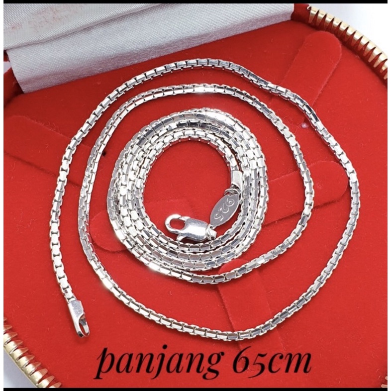 Kalung italy santa 65cm kalung perak 925 lapis emas putih kalung cowok kalung cewek