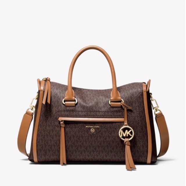 Michael Kors MK Carine Medium Logo Brown Acorn