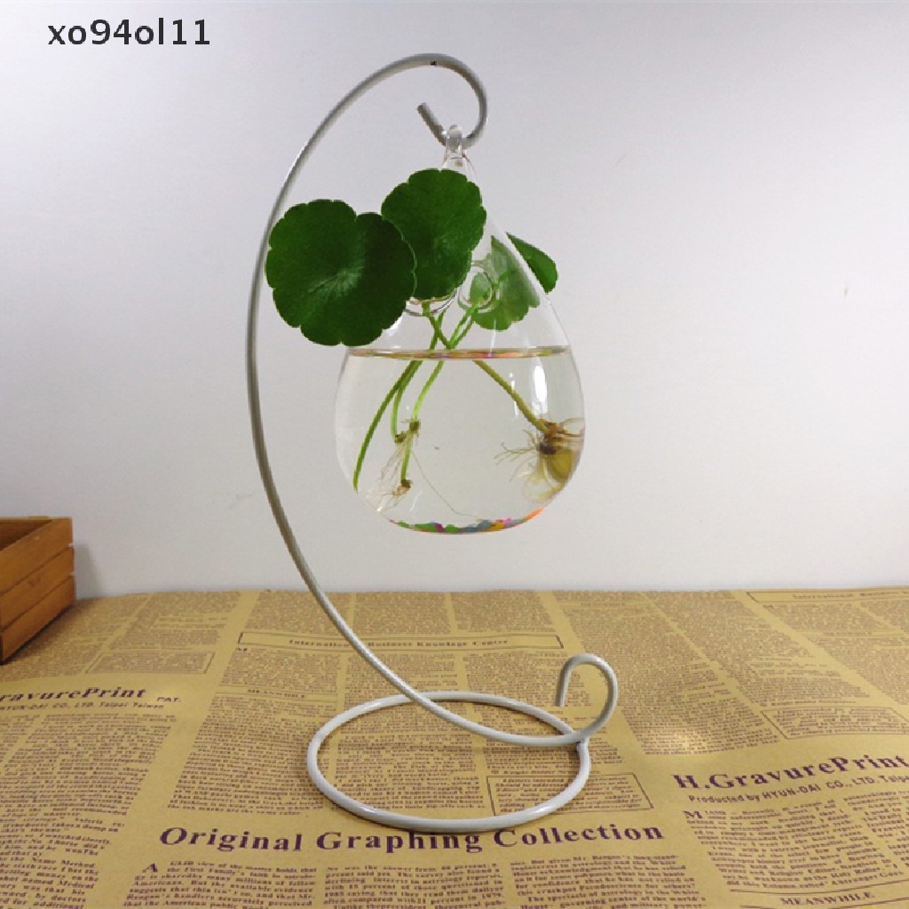 Xo 1pc Stand Holder Vas Bunga Terrarium Kristal Bahan Besi Untuk Dekorasi Rumah