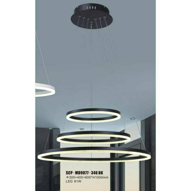 Lampu gantung 3 ring modern minimalis LED