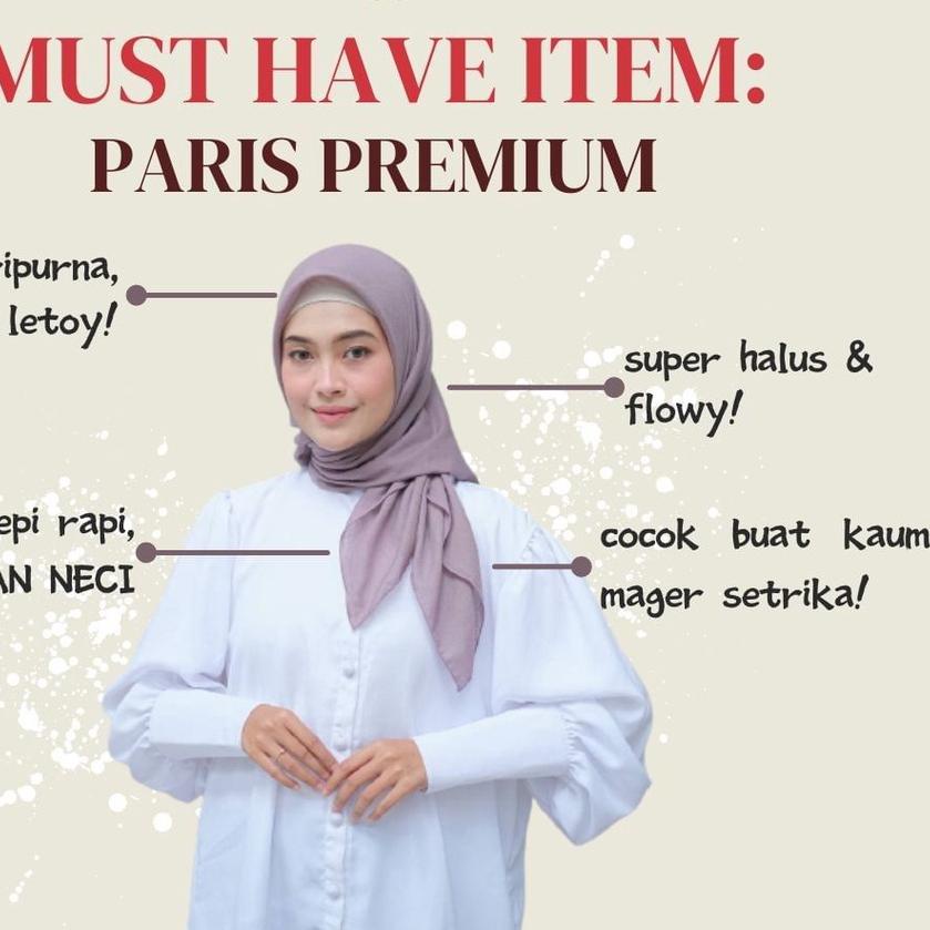✬ kerudung jilbab segi empat bahan PARIS VOAL PREMIUM anti letoy bisa untuk sekolah warna lavender /