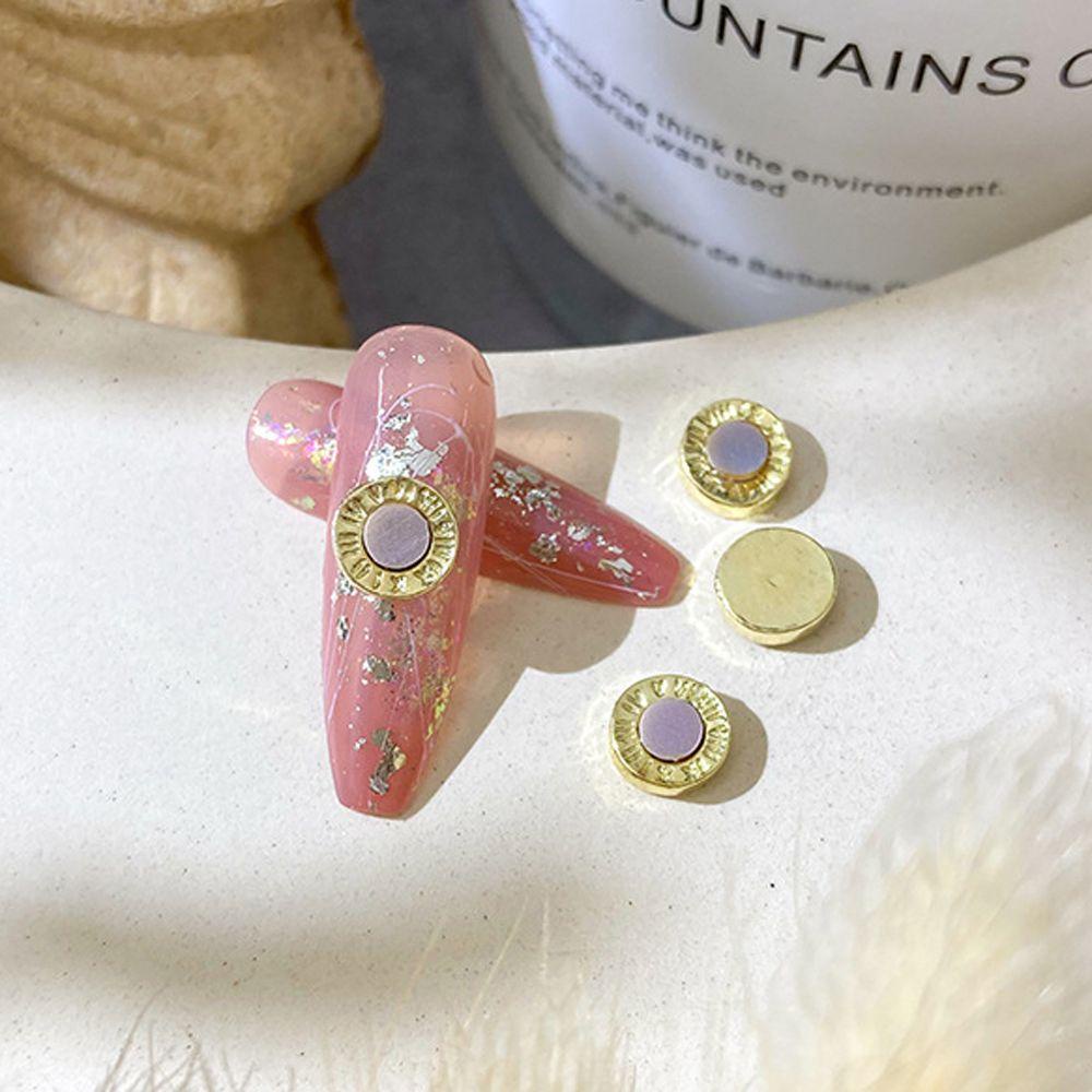 AUGUSTINA Agustina Aurora Nail Art Rhinestones Simfoni Korea Berbentuk Bulat Hiasan Kuku Perhiasan Kuku 3D