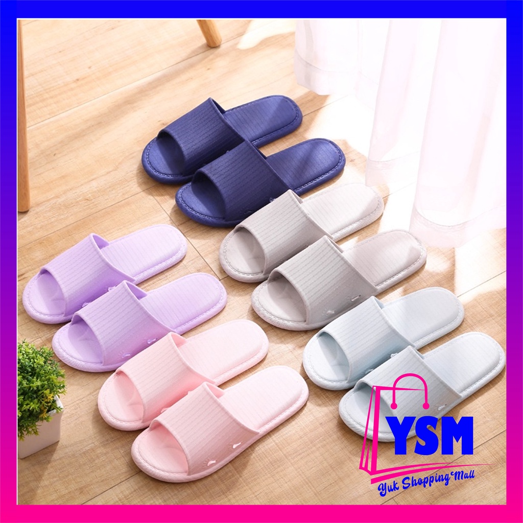 YSM Sandal Slop Karet Polos 6500 Sendal Rumah Berkualitas Motif Garis Zigzag Sendal Kamar Mandi EVA Empuk Sendal Karet Couple Garis Home Slipper Anti Slip Wanita Pria Gaya Korea Murah Import