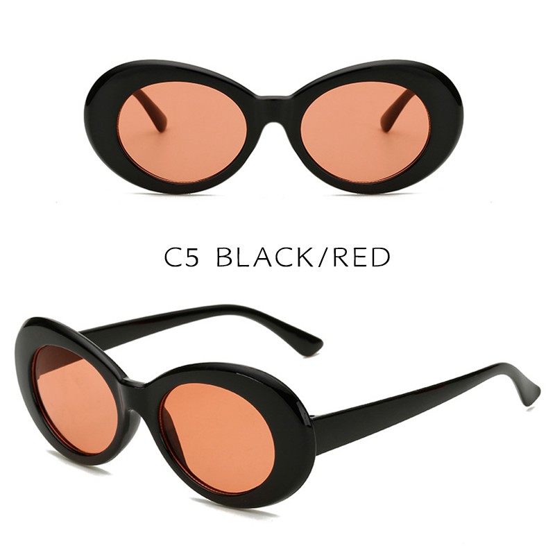 (YUZHU) Kacamata Hitam Pria / Wanita Model Retro Steampunk Rock Cool Trendy Oval untuk Pesta Sunglasses