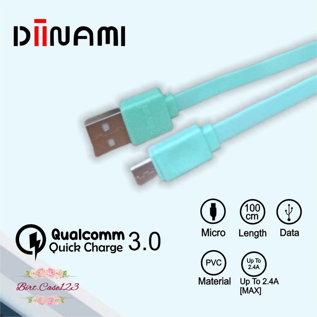 BM027 Kabel data pipih gepeng charger diinami 2.4A Micro iPhone tipe c usb fast charcing BC5954