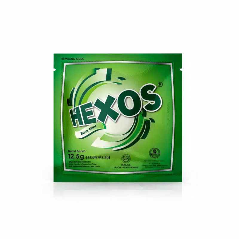 

Hexos Mint Sachet Permen pelega tenggorokan Permen Mint (Isi 5butir @2,5gr)